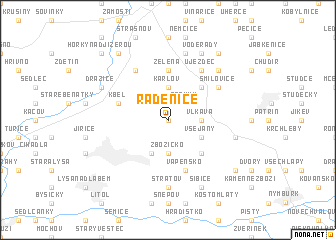 map of Radenice