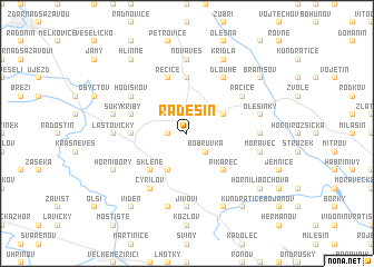 map of Radešín