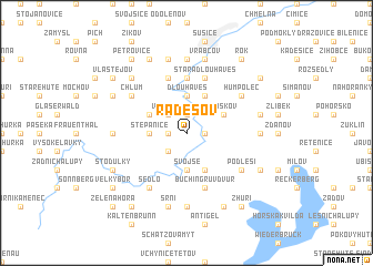 map of Radešov