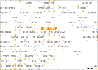 map of Radešov