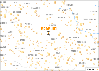 map of Rađevići