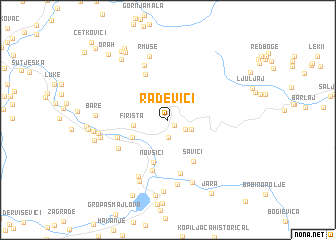 map of Radevići