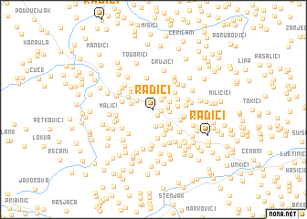 map of Radići