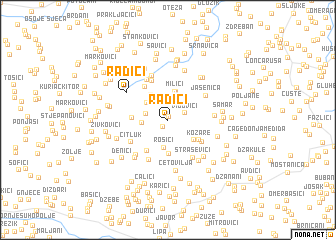 map of Radići