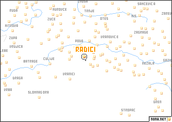 map of Radići