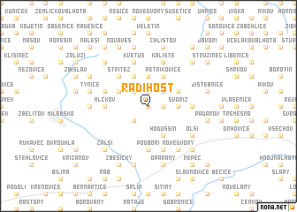 map of Radihošť