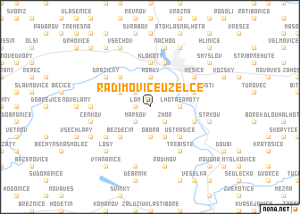 map of Radimovice u Želcě