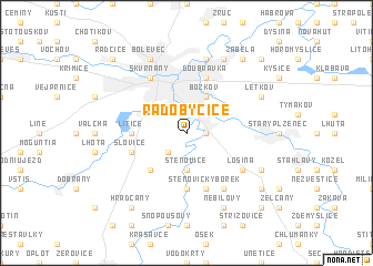 map of Radobyčice