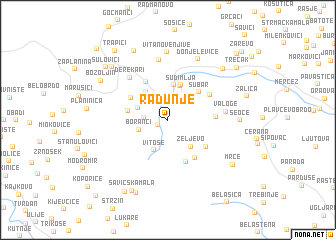 map of Radunje