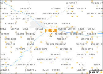 map of Raduň