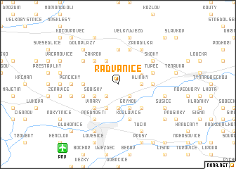 map of Radvanice