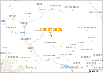 map of Rāḩatābād