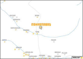 map of Raḩmānābād