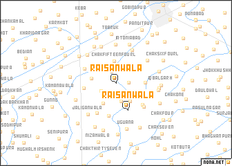 map of Raīsānwāla