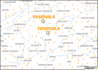 map of Raīsānwāla