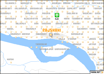 map of Rājshāhi