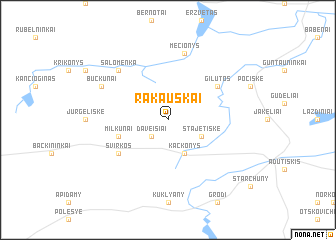 map of Rakauskai