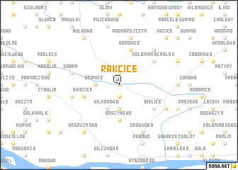 map of Rąkcice