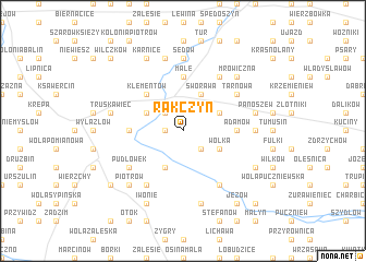 map of Rąkczyn