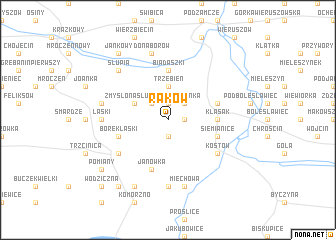 map of Raków