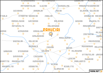 map of Ramučiai