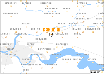 map of Ramučiai