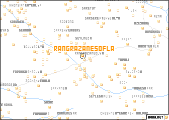 map of Rangrazān-e Soflá