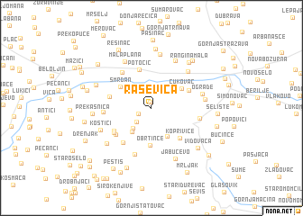 map of Raševica