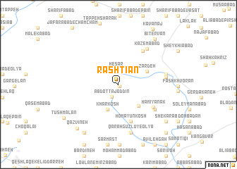 map of Rashtīān