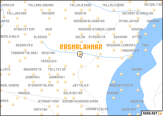 map of Rasm al Aḩmar