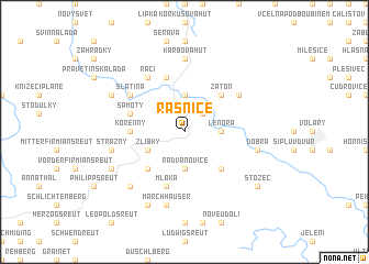 map of Řasnice