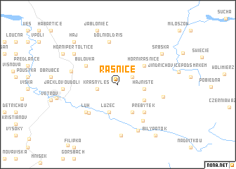 map of Řasnice