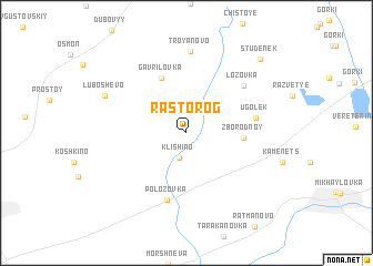 map of Rastorog