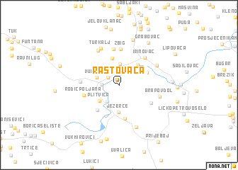 map of Rastovača