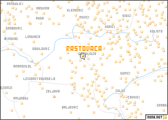 map of Rastovača