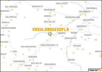 map of Rasūlābād-e Soflá