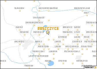 map of Raszczyce