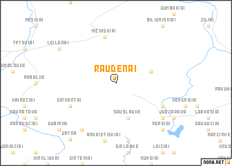 map of Raudėnai