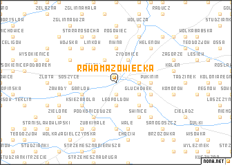 map of Rawa Mazowiecka