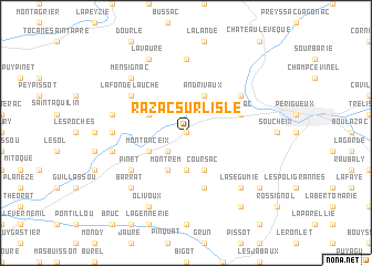 map of Razac-sur-lʼIsle