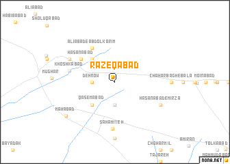 map of Rāzeqābād