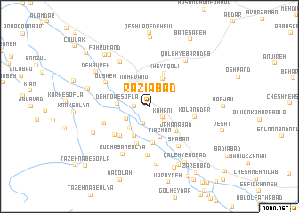 map of Raẕīābād