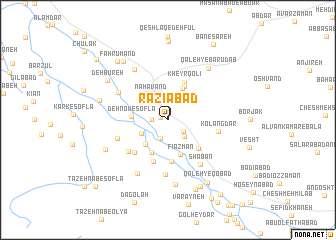 map of Raẕīābād