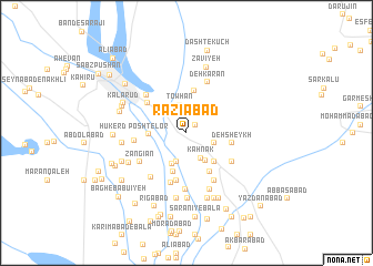 map of Raẕīābād