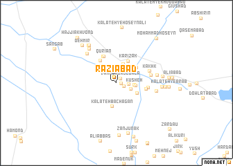 map of Raẕīābād