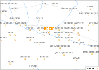 map of Rāzīn