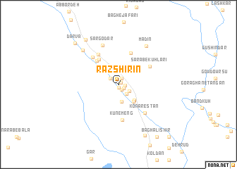 map of Raz Shīrīn