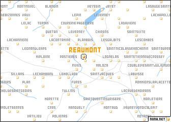 map of Réaumont