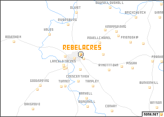 map of Rebel Acres