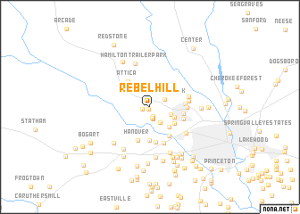 map of Rebel Hill